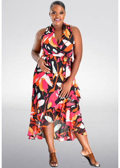 Julia Jordan FILLAN- Printed Halter Dress