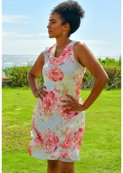 Signature RAQUAN- Printed Cowl Neck Dress