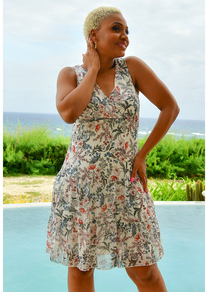 FINACY- Printed Low Waist Dress