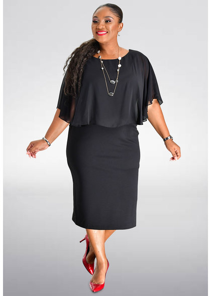 ROLANDA- Chiffon Caplet Dress