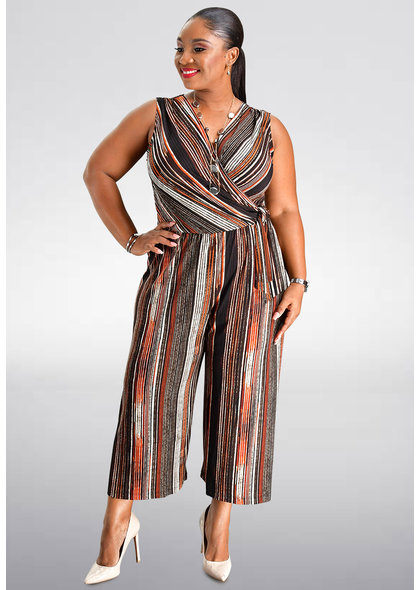 YOEL- Striped Print Jumpsuit