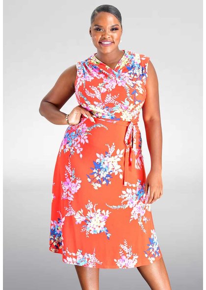 Julia Jordan YURR- Printed Fit and Flare Dress