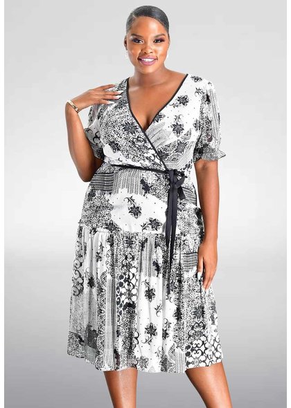 FERIDA- Printed Short Sleeve Dress