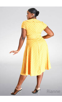 RIANNE- Polka Dot Dress with Frill Lap