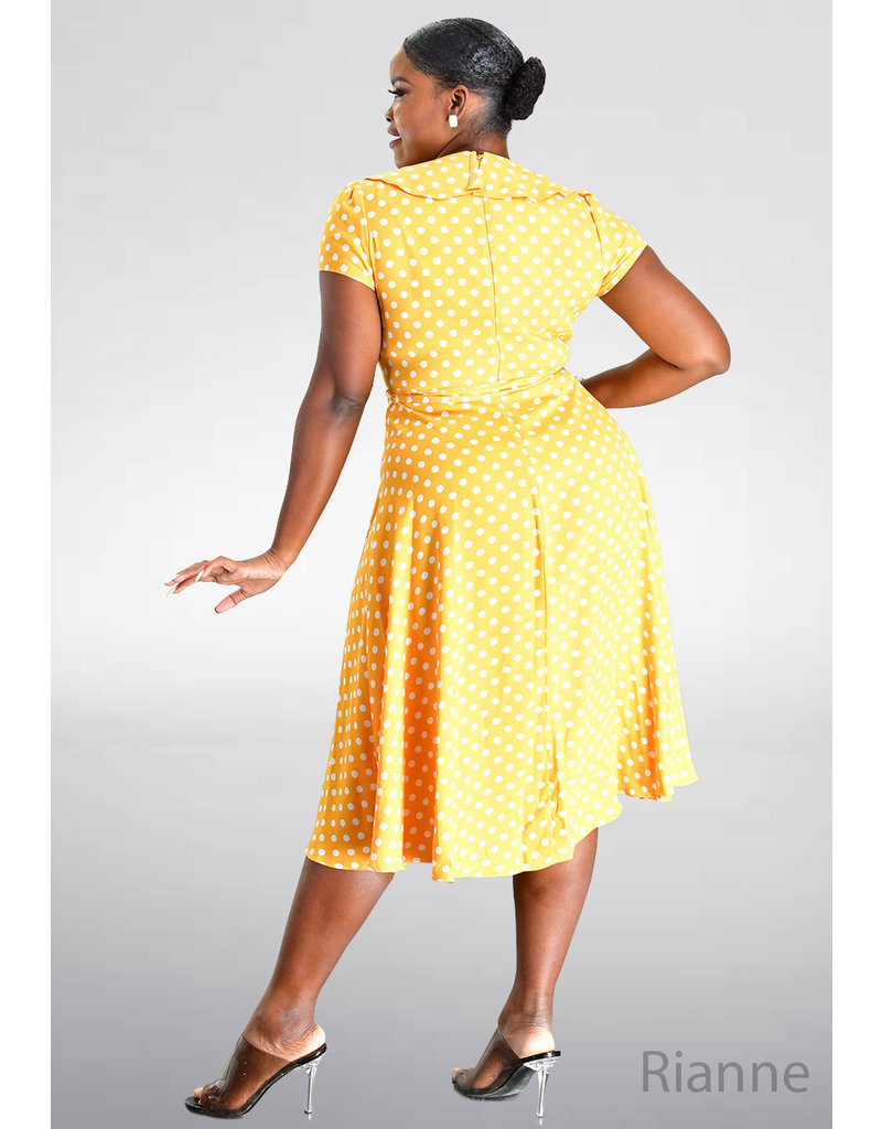 RIANNE- Polka Dot Dress with Frill Lap