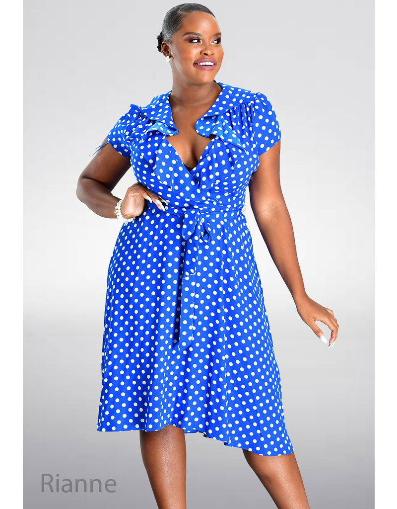 RIANNE- Polka Dot Dress with Frill Lap