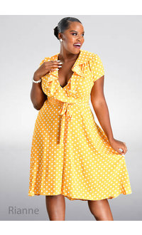 RIANNE- Polka Dot Dress with Frill Lap