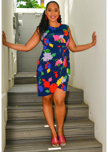 Julia Jordan FREJA- Printed Faux Wrap Dress
