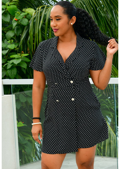 MSK KELANA- Polka Dot Tuxedo Romper