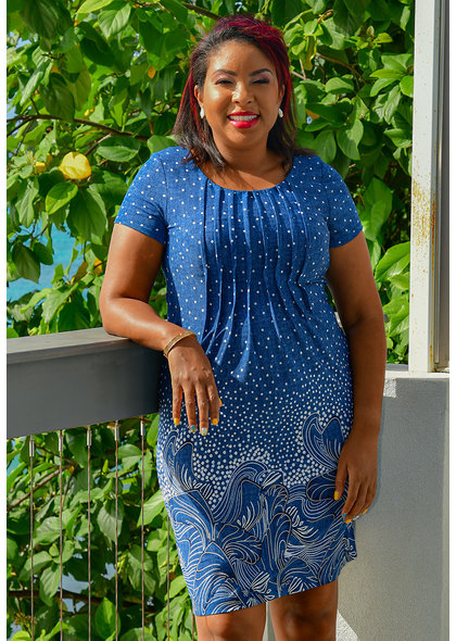 IMANE- Printed Short Sleeve Dress
