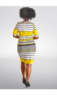 RONJE- Striped Sheath Short Sleeve Dress