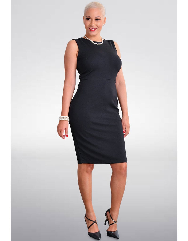 Shelby & Palmer BARROW-Solid Armhole Dress with Mesh Patches