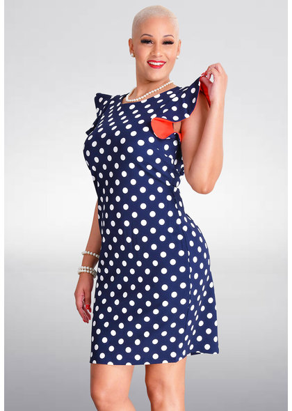RESNIA- Polka Dot Contrast Dress