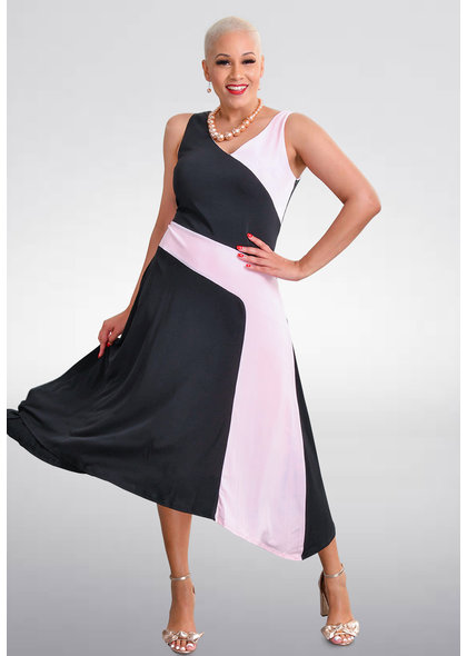 YATZIRI- V-Neck Color Block Dress