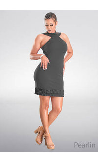 Bebe PEARLIN- Solid Strappy Halter Dress