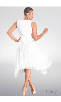 FRANY- Sleeveless Textured Dress with Points