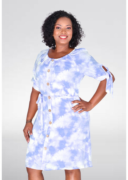 MLLE Gabrielle GRACE- Printed Shirt Dress with Pockets