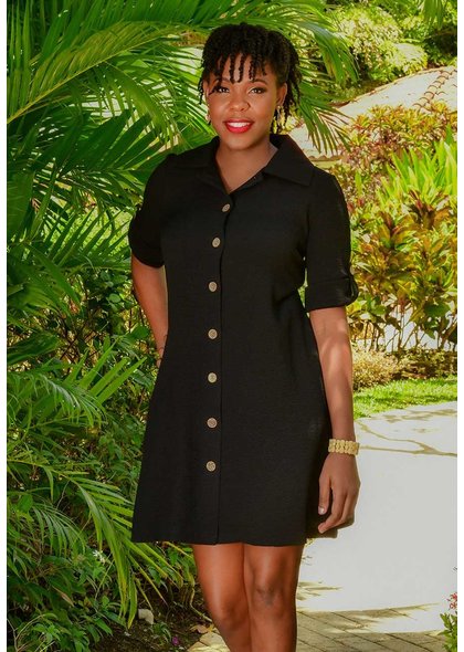 Nina Leonard RADONA- Shirt Dress with Rolled Sleeves
