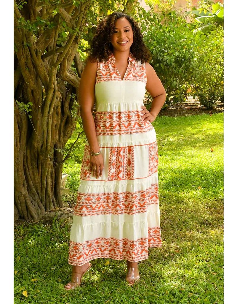 KELMA- Tribal Print Maxi Dress 