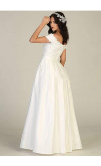 Quinn-BRIDAL Off-Shoulder Applique Long Dress