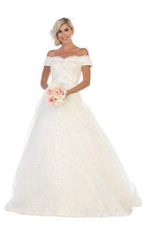 QUINZEL- Off-Shoulder Bridal Dress