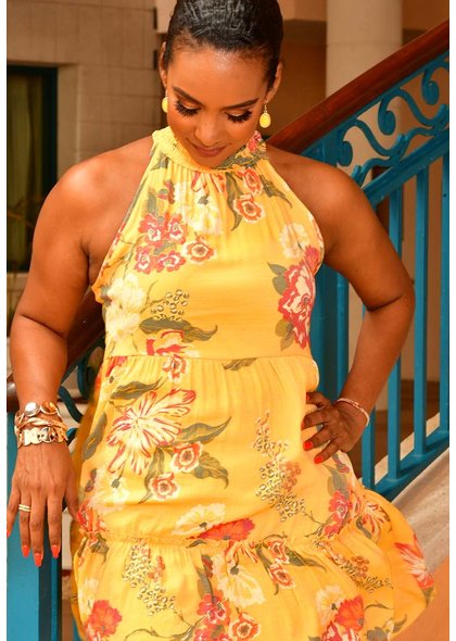MLLE Gabrielle GEORGE- Floral Halter Dress