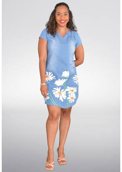 GETS OLLIE-Short Sleeve Jeans Dress