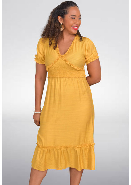GETS ONEY-Free flowing Dress with Smocking