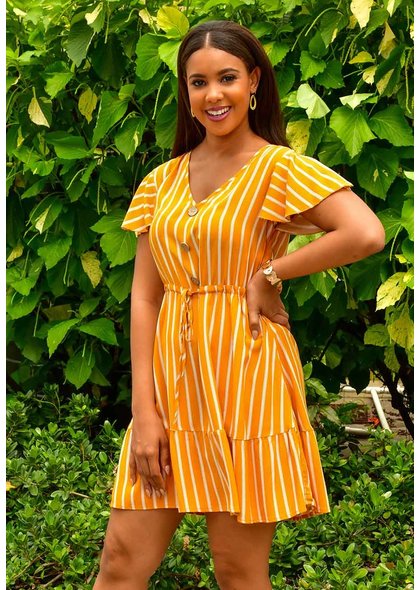 GETS ONIA- Striped Dress with Sash