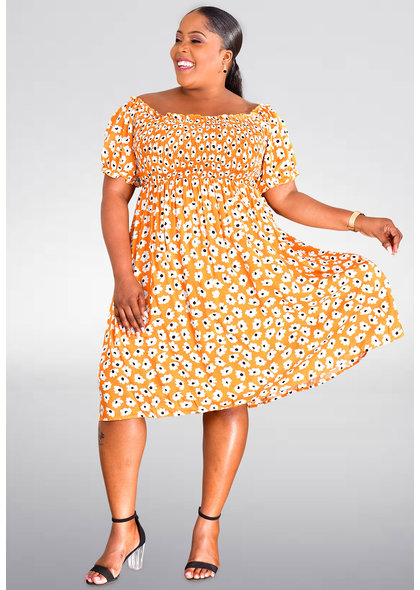 GETS ORETHA- Smocking Baby Doll Dress