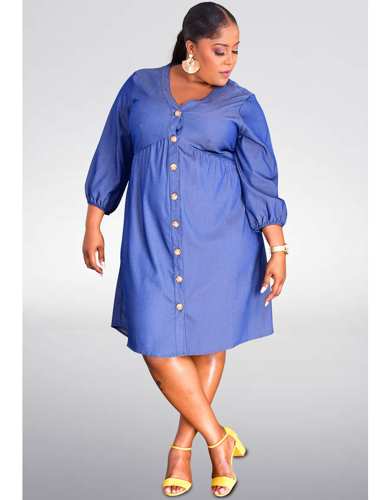 4 Sleeve Jeans Shirt Dress ...