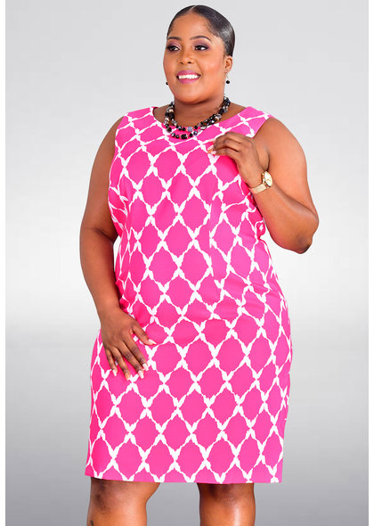 KIOO- Printed Sleeveless Sheath Dress