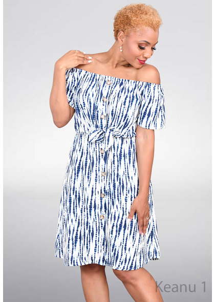 KEANU- Off Shoulder Tie Dye Dress