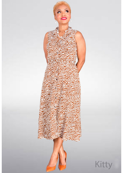 KITTY- Printed Button Down Dress