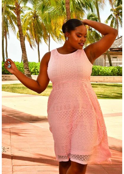 LIANA-Lace Fit and Flare Dress