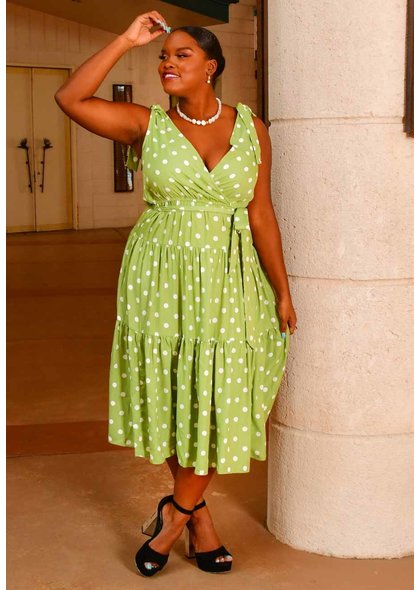 Maison Tara ROLINDY- Strappy Polka Dot Dress