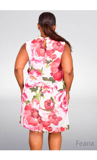 FEANA- Floral Chiffon Overlay Dress