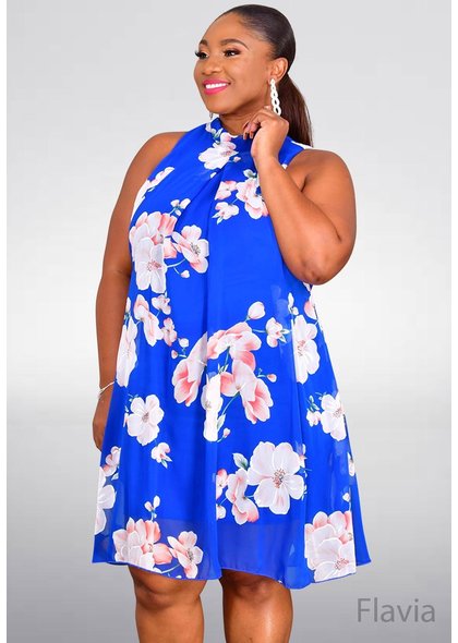 Signature FLAVIA- Printed Mock Neck Dress