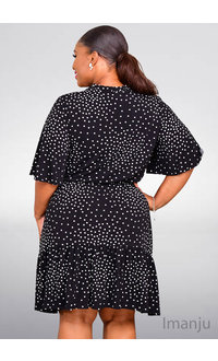 Maison Tara IMANJU- Polka Dot Dress with Smocking Details