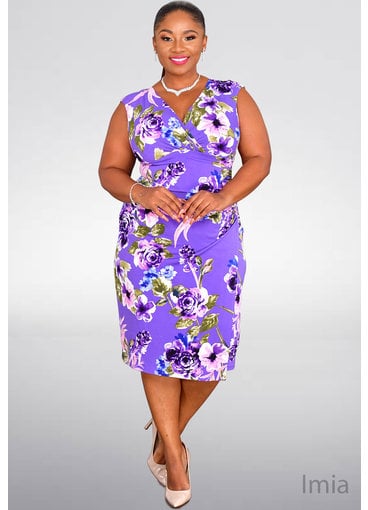 IMIA- Floral Print Dress with Lap @ Top