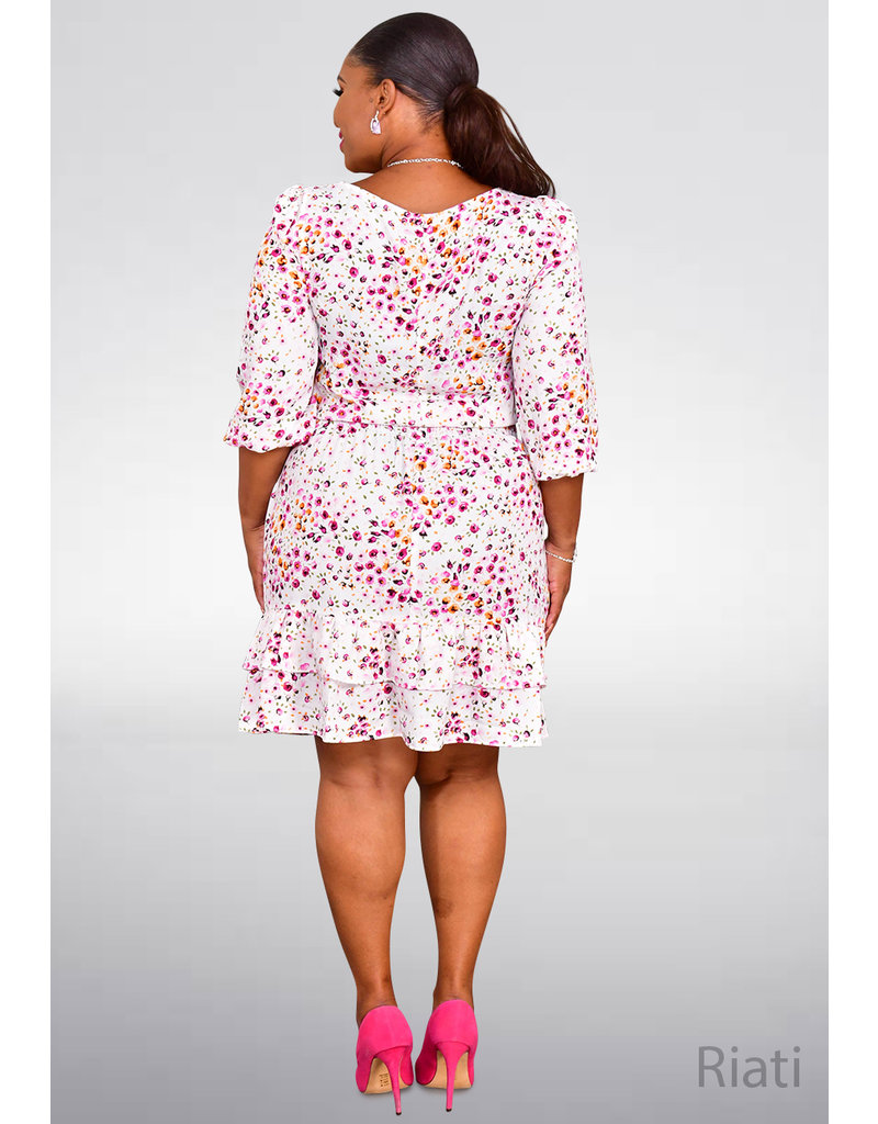 RIATI- Printed Dress with Smocking Details