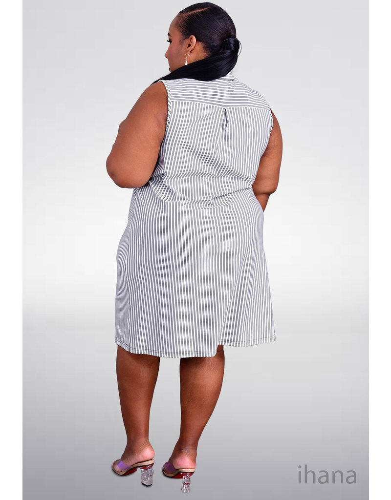 MLLE Gabrielle IHANA-Plus Size Sleeveless Dress with Exposed Zip