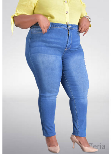 ZERIA- Plus Size High Waist Jeans Pants 