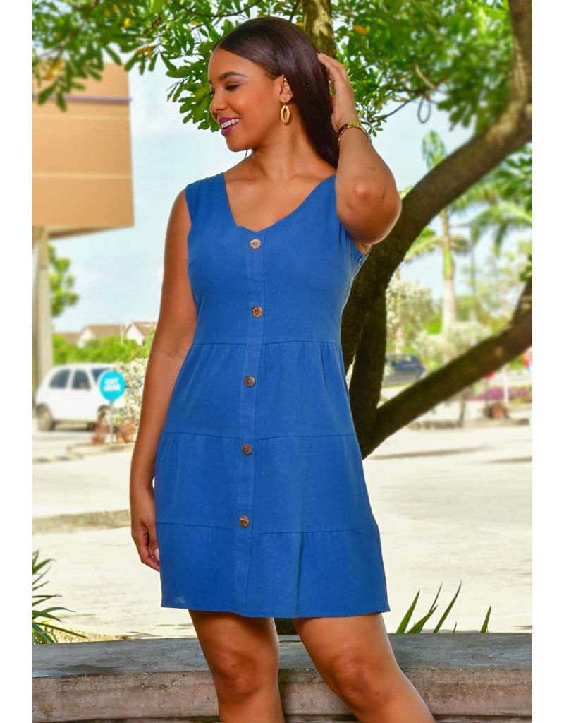 GETS OTIS- Sleeveless Jeans Dress with Buttons