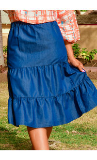 ROBERT LOUIS Short Layered Skirt with Elastic Waist