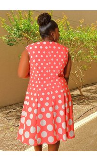 RAFE- Plus Size Polka Dot Fit & Flare Dress