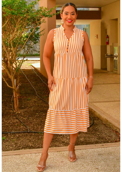 GETS ORLIN- Striped Maxi Dress