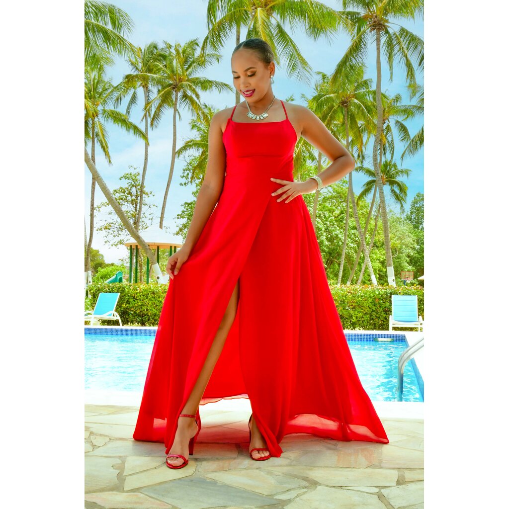 REDIA- Long Dress with X Back