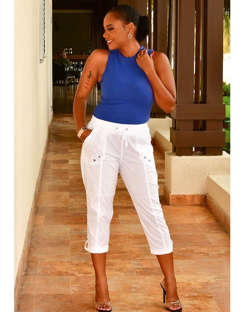 STAR STYLE ZALPINO- Solid Pants with Elastic Waist & Pockets
