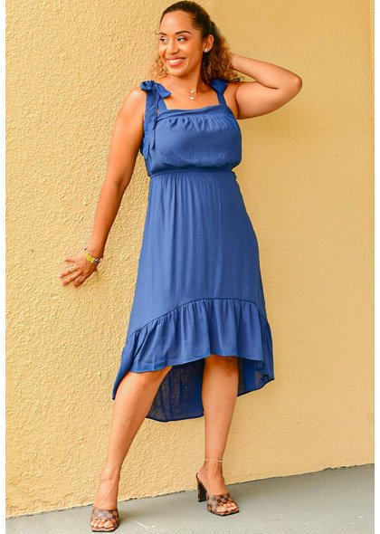 GRANT- Solid Tie Strap Hi-Lo Bottom